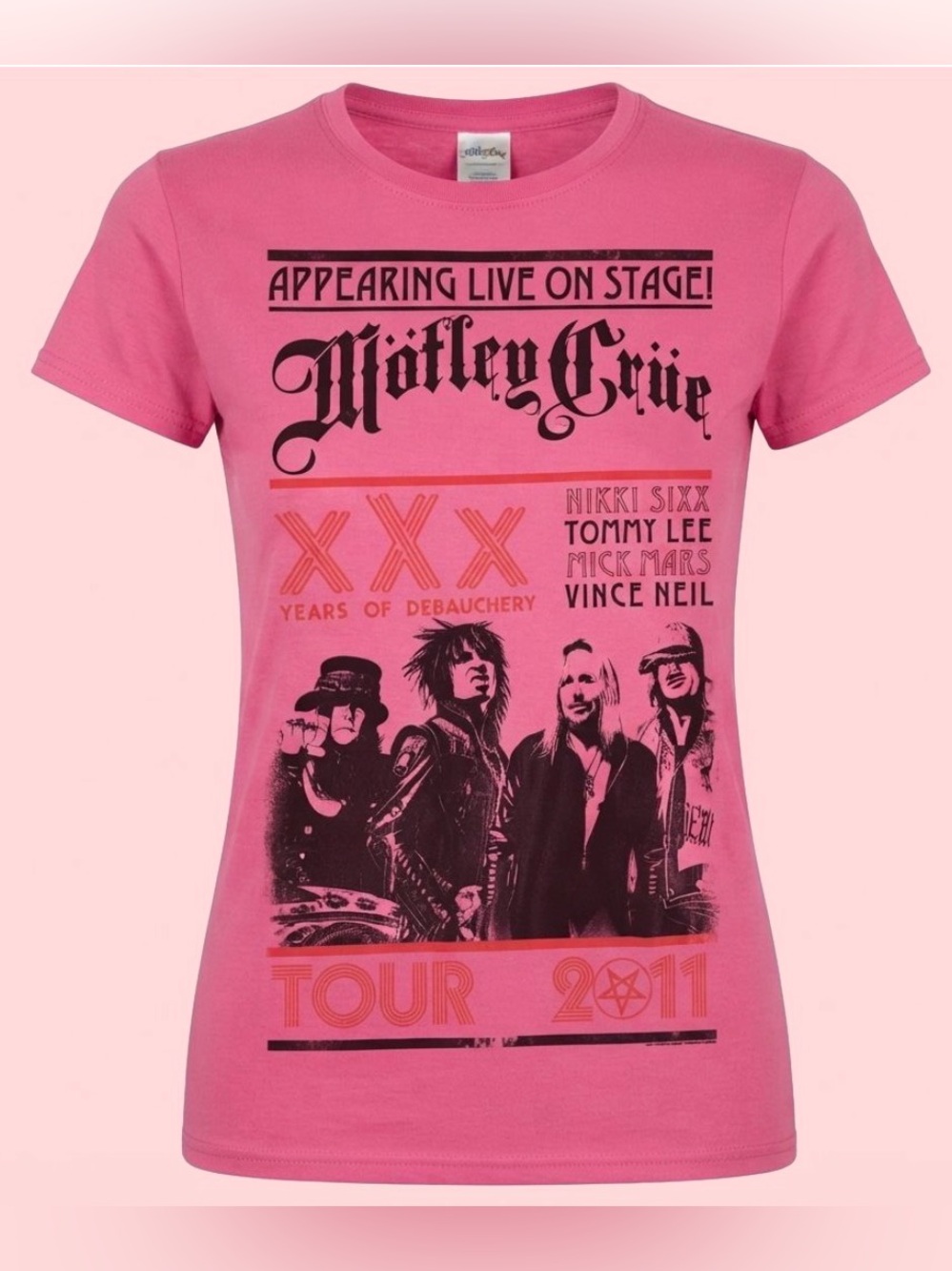 🎸💗 MÖTLEY CRÜE "XXX YEARS OF DEBAUCHERY" TOUR TEE 2011 💗🎸 Sz Small
